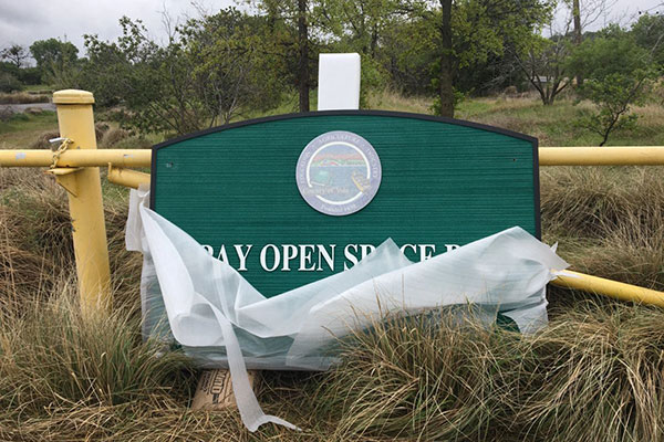 Revealing the new sign for Capay Open Space Park