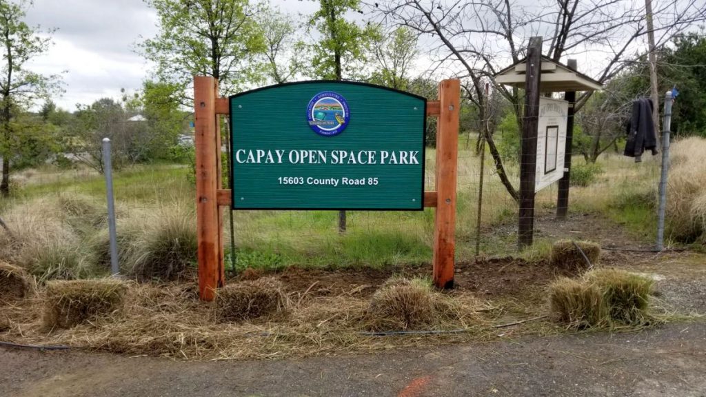 New sign Capay Open Space Park