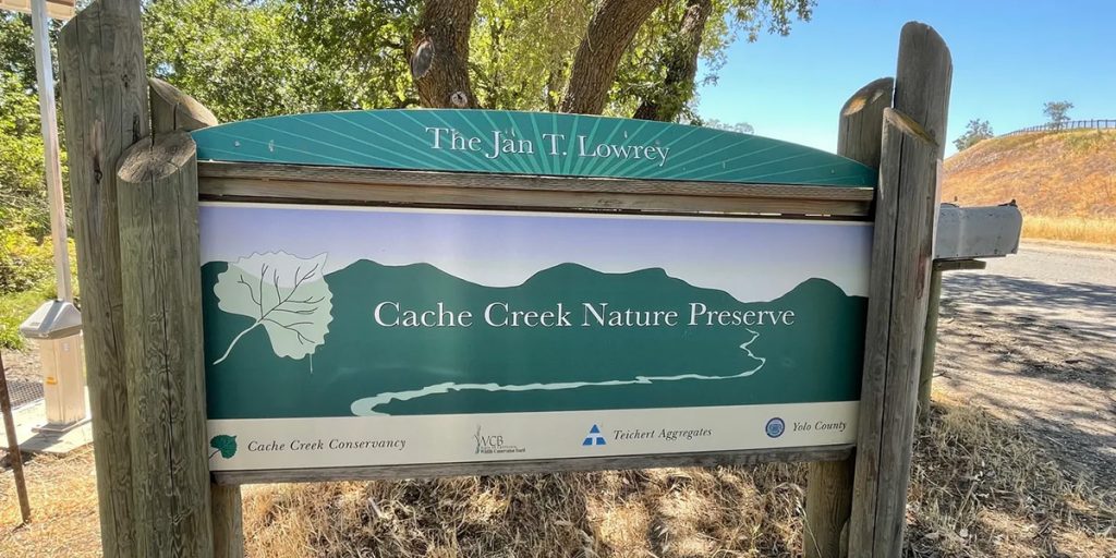Entrance sign to Cache Creek Nature Preserve