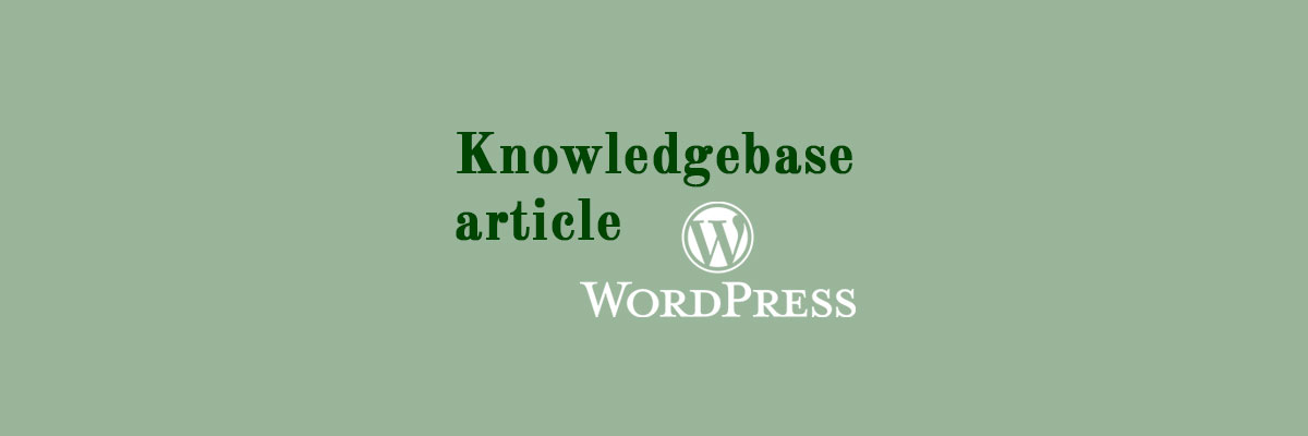 Knowledgebase article