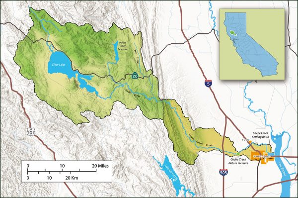 Cache Creek Watershed Map 600x398 