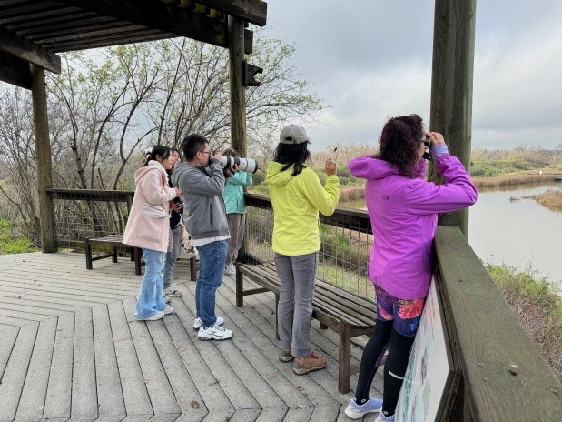 Image of birders observing from the Cache Creek Conservancy Overlook in the 2024 Great Backyard Bird Count